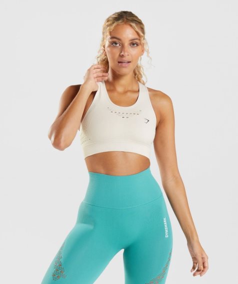 Gymshark Energy Seamless Sport Bh Damen Weiß | AT-95-UCQJ