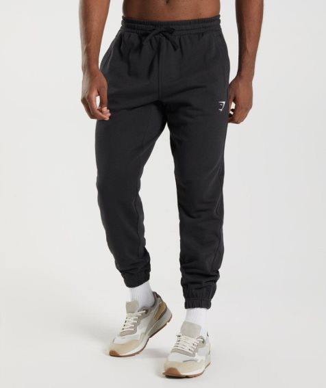 Gymshark Essential Oversized Jogginghose Herren Schwarz | AT-84-NRFS