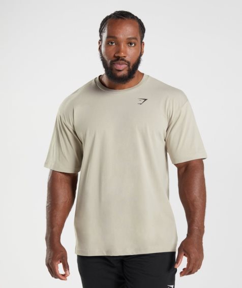 Gymshark Essential Oversized T-shirts Herren Beige | AT-02-ICOW