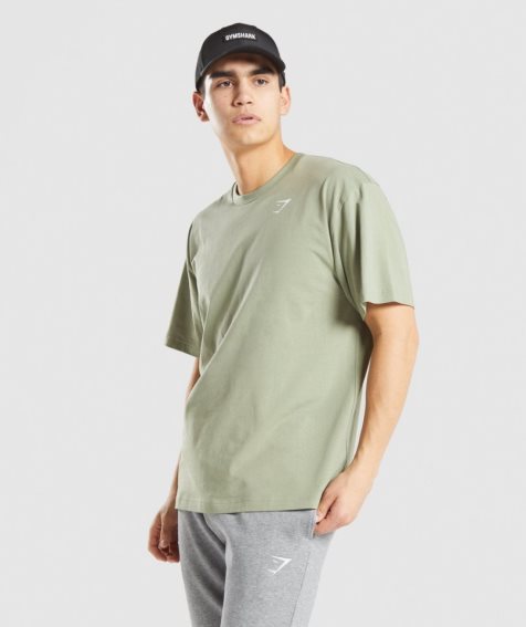 Gymshark Essential Oversized T-shirts Herren Hellgrün | AT-84-PVLA