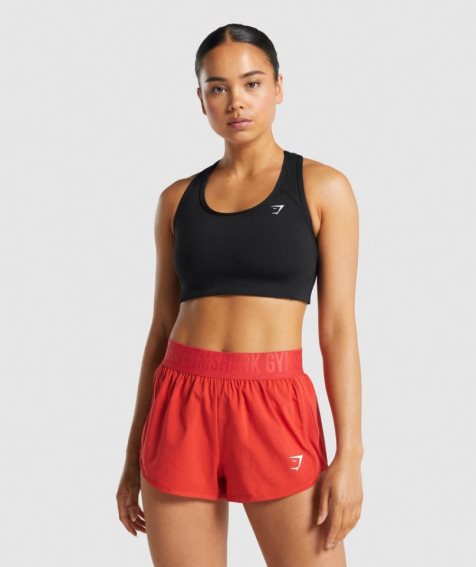 Gymshark Essential Racer Back Sport Bh Damen Schwarz | AT-09-YMVU