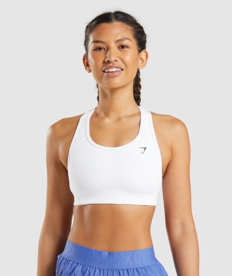 Gymshark Essential Racer Back Sport Bh Damen Weiß | AT-18-ZHYT