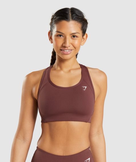 Gymshark Essential Racer Back Sport Bh Damen Dunkelbraun | AT-76-IHAT