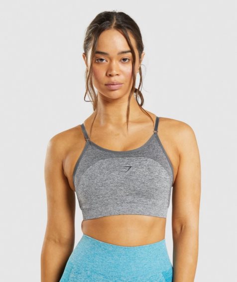 Gymshark Flex Riemchen Sport Bh Damen Grau | AT-78-CXKJ