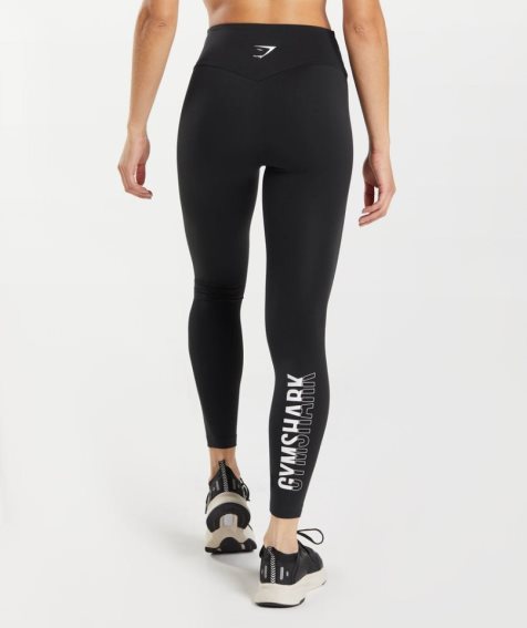 Gymshark Fraction Leggings Damen Schwarz Weiß | AT-97-PMQX