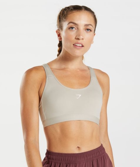 Gymshark Fraction Sport Bh Damen Hellgrau | AT-64-FOWX