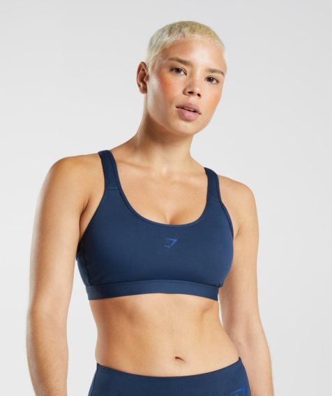 Gymshark Fraction Sport Bh Damen Navy | AT-30-KERZ