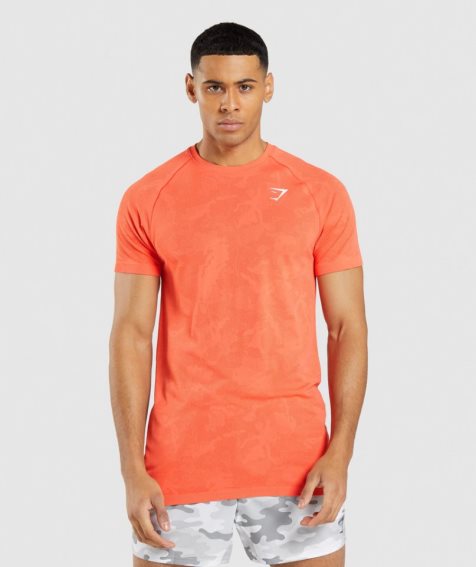 Gymshark Geo Seamless T-shirts Herren Orange | AT-80-KWMA