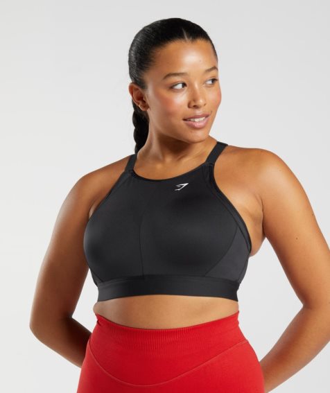 Gymshark High Neck High Support Sport Bh Damen Schwarz | AT-34-UMOW