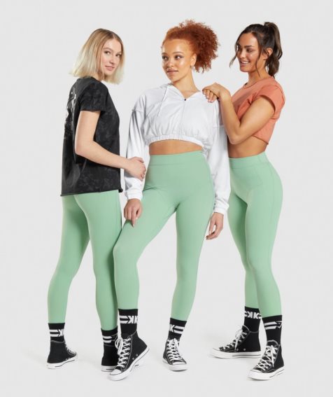 Gymshark KK Fit 7/8 Leggings Damen Hellgrün | AT-86-CXAK