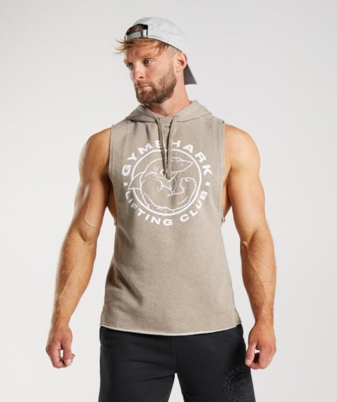 Gymshark Legacy Drop Arm Hoodie Herren Beige | AT-47-NETH