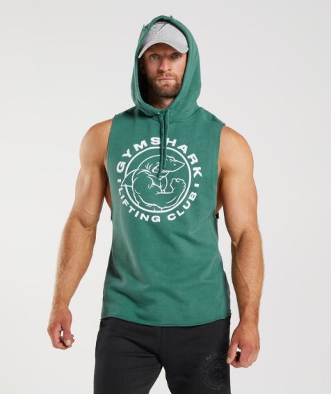 Gymshark Legacy Drop Arm Hoodie Herren Grün | AT-70-TMKE