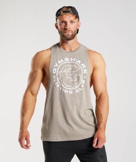 Gymshark Legacy Drop Arm Muskelshirt Herren Grau | AT-03-SLQV