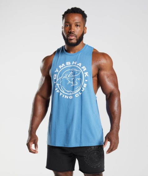 Gymshark Legacy Drop Arm Muskelshirt Herren Blau | AT-57-DOEY