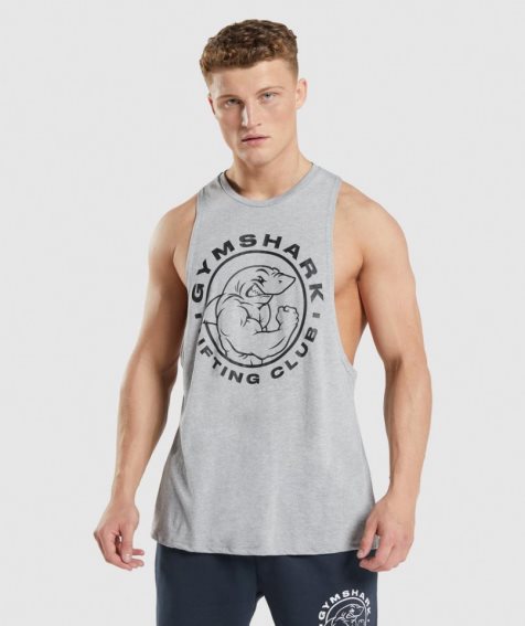 Gymshark Legacy Drop Arm Muskelshirt Herren Hellgrau | AT-67-DCVO