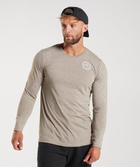 Gymshark Legacy Long Sleeve T-shirts Herren Grau | AT-56-NKYD