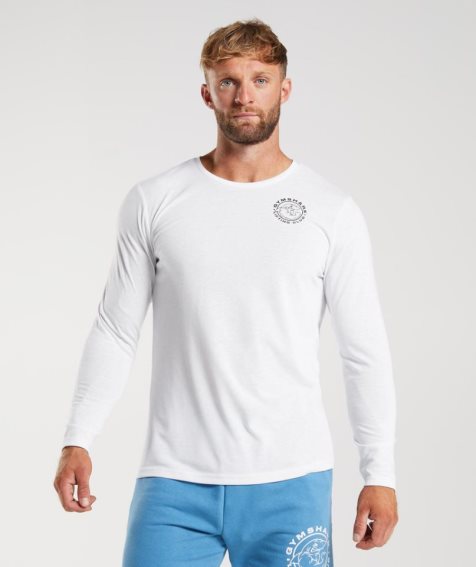 Gymshark Legacy Long Sleeve T-shirts Herren Weiß | AT-92-MJCS