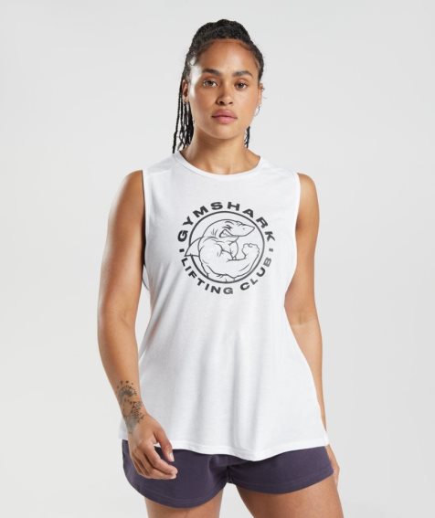 Gymshark Legacy Muskelshirt Damen Weiß | AT-13-LCEQ