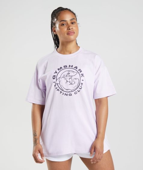 Gymshark Legacy Oversized T-shirts Damen Helllila | AT-85-JXUO