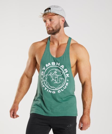 Gymshark Legacy Stringer Muskelshirt Herren Grün | AT-03-HLRC