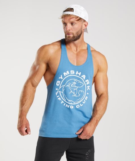 Gymshark Legacy Stringer Muskelshirt Herren Blau | AT-07-WUVB