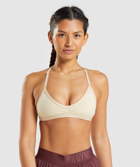 Gymshark Minimal Sport Bh Damen Beige | AT-56-ABSP