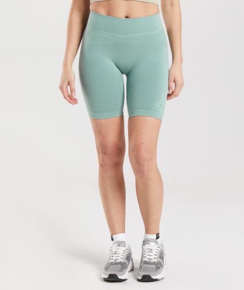 Gymshark Pause Seamless Cycling Kurze Hose Damen Hellgrün | AT-89-TIXC