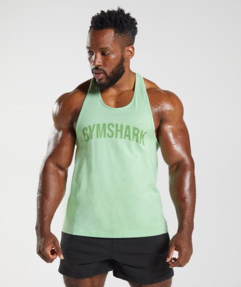 Gymshark Power Stringer Muskelshirt Herren Mintfarben | AT-86-FUCK