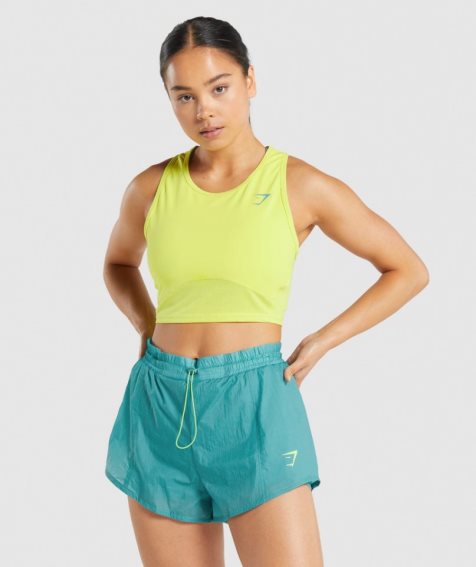 Gymshark Pulse Crop Muskelshirt Damen Gelb | AT-17-XTBF