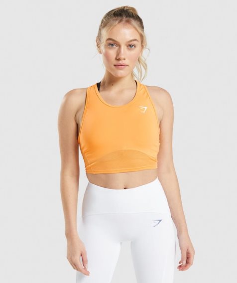 Gymshark Pulse Crop Muskelshirt Damen Orange | AT-24-DJUA