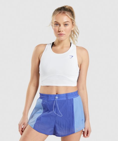 Gymshark Pulse Crop Muskelshirt Damen Weiß | AT-36-UJHT