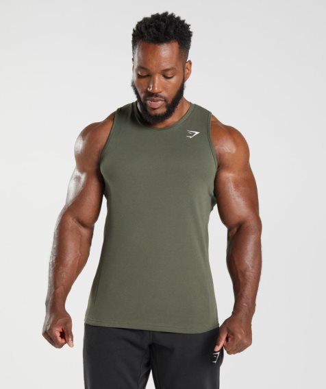 Gymshark React Muskelshirt Herren Olivgrün | AT-84-EHOT