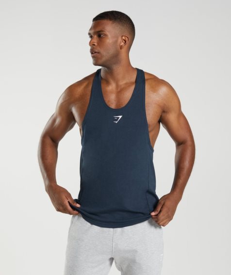 Gymshark React Stringer Muskelshirt Herren Navy | AT-63-KMXF