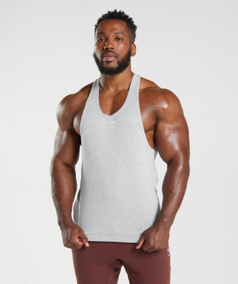 Gymshark React Stringer Muskelshirt Herren Hellgrau | AT-96-MTDE