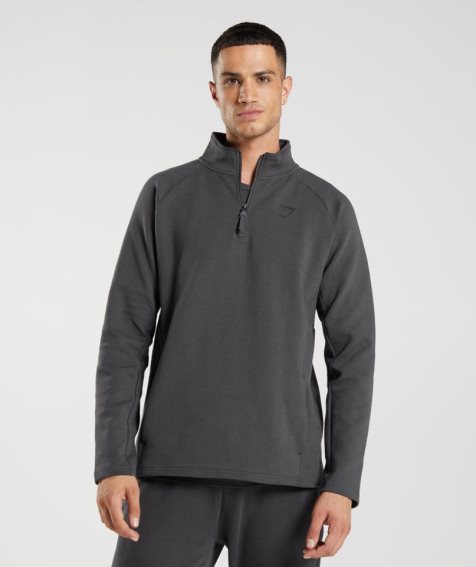 Gymshark Rest Day 1/4 Zip Sweatshirts Herren Dunkelgrau | AT-30-VNDY