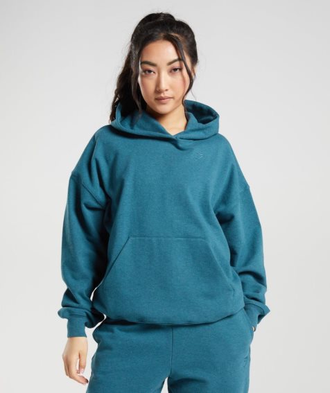 Gymshark Rest Day Sweats Hoodie Damen Türkis | AT-35-DFES