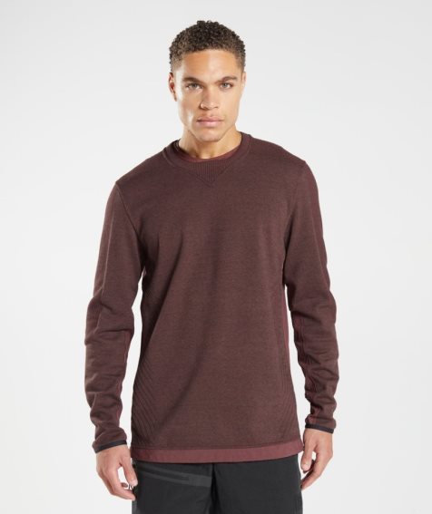 Gymshark Retake Crew Sweatshirts Herren Dunkelbraun | AT-85-HQZE