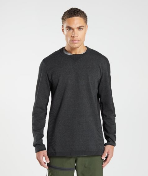 Gymshark Retake Crew Sweatshirts Herren Schwarz | AT-86-TXVR