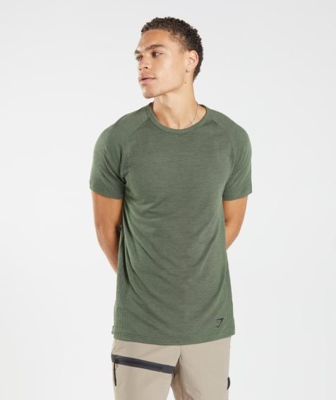 Gymshark Retake Seamless T-shirts Herren Olivgrün | AT-35-YXBO