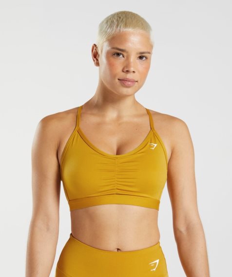 Gymshark Ruched Sport Bh Damen Gelb | AT-62-GYEX