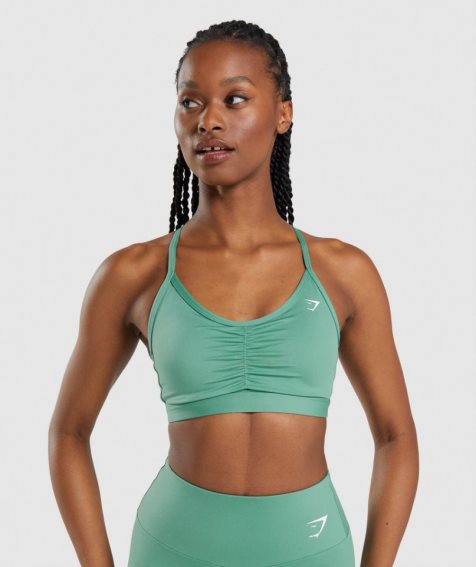 Gymshark Ruched Sport Bh Damen Grün | AT-47-FJVR