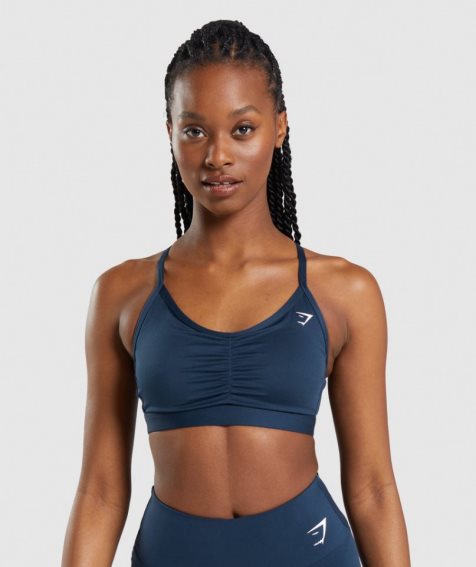 Gymshark Ruched Sport Bh Damen Navy | AT-59-MEQC