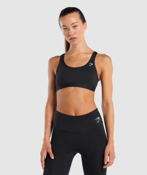 Gymshark Scoop Neck Sport Bh Damen Schwarz | AT-26-HYKF