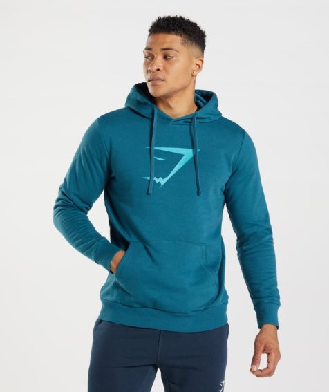 Gymshark Sharkhead Infill Hoodie Herren Blau | AT-23-FYMB