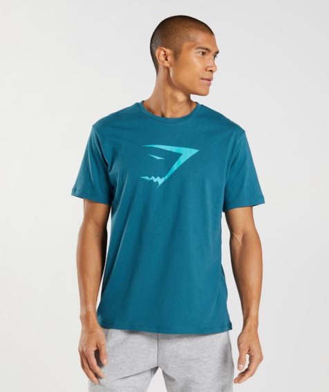 Gymshark Sharkhead Infill T-shirts Herren Türkis | AT-26-WPUC