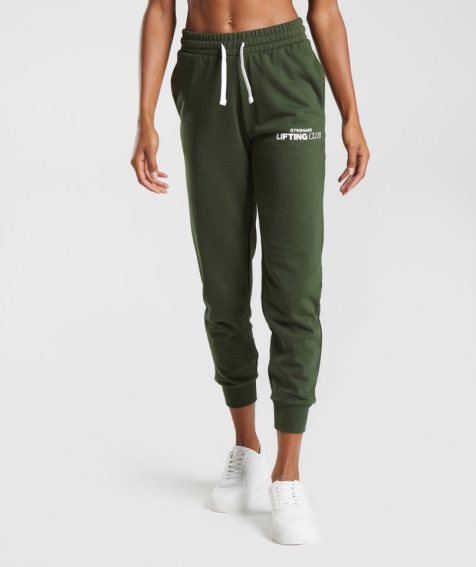 Gymshark Social Club Jogginghose Damen Olivgrün | AT-23-FUKA