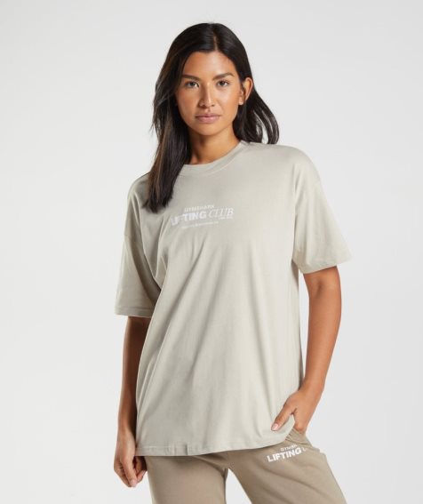 Gymshark Social Club Oversized T-shirts Damen Grau | AT-10-NVXM