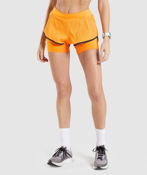 Gymshark Speed 2 In 1 Kurze Hose Damen Orange | AT-48-EQHI