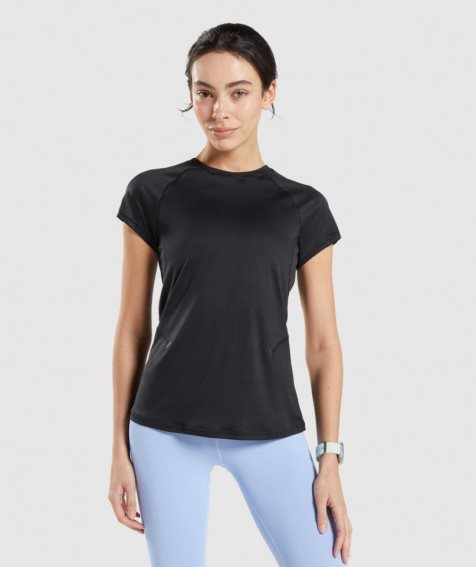 Gymshark Speed T-shirts Damen Schwarz | AT-58-CEWK