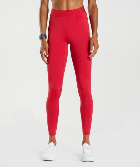 Gymshark Sport Brandmark Leggings Damen Rot | AT-31-XCLI